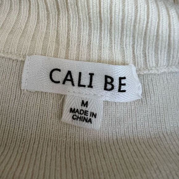 Cali Be 1/2 Zip Cream Pullover Lightweight Sweater Size M - Picture 5 of 9